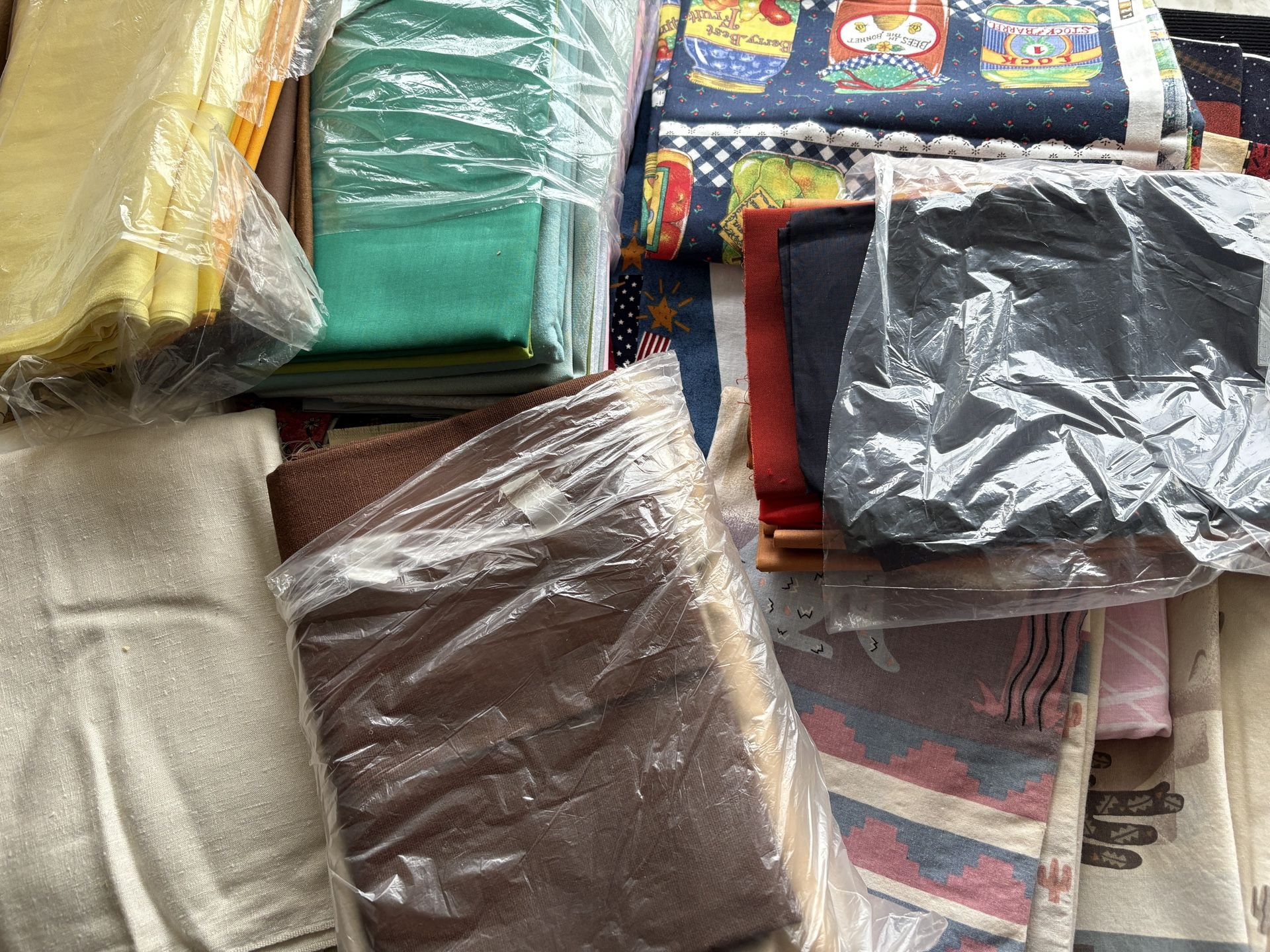 About 10 Pounds Of Assorted Fabrics 