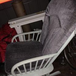 Rocking Chair, White Wood Glider