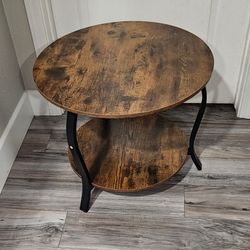 Brand New, Small Round Coffee Table with Open Storage, 23" 2-Tier Coffee Side Table