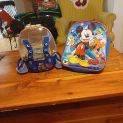 Disney Mickey Mouse  & Pluto Hard Shrll Backpack  And  Mickey & Friends Soft Backpack