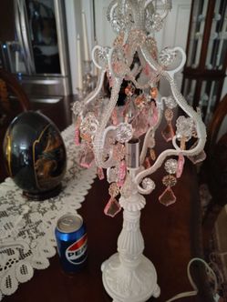 White Crystal Chandelier Table Lamp