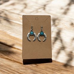 Horseshoe Earrings  Western Style Silver Toned Handmade Artisan Jewelry