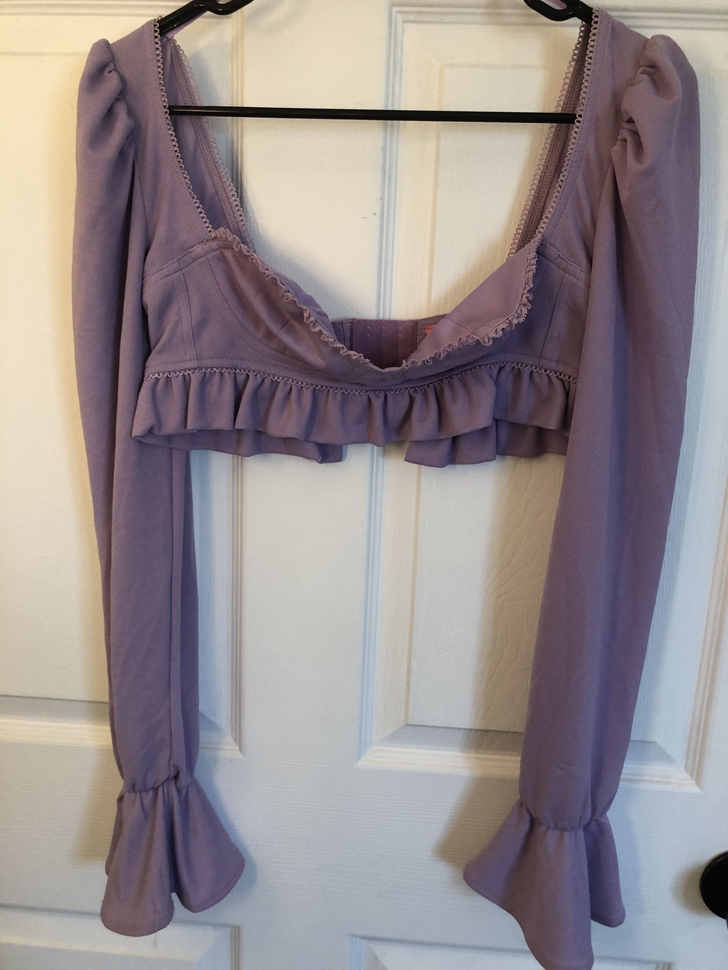 Purple Cropped Sleeve Top