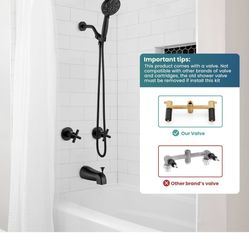 gotonovo 2 Handles Tub Shower Faucet Set,Bathtub Faucet Set with 6 Modes Handheld Spray Shower System with Tub Spout,Shower Head and C10 bl  $50