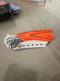 Folding Pocket Knife with Wood Handle