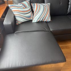 Black Leather Sectional Sofa