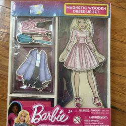 NWT Barbie Magnetic Wooden Dress-Up Set