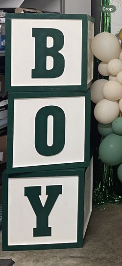 3 piece Wood Box Letters For Baby Shower/Birthday