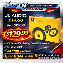 JL Audio C1 Car Speakers 1-Set 6.5" 2-Way Component Speaker System 225 Watts C1-650 🚨 Payment Options Available 🚨 No Credit Needed 🚨