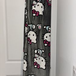 Grey Hello Kitty Blanket