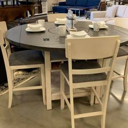 Conner Chalk / Gray Counter Height Set (Dining table and Chairs