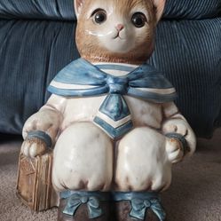 Vintage Milton Sailor Cat Cookie Jar