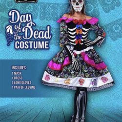 Women’s Day Of The Dead Halloween Costume Size Small