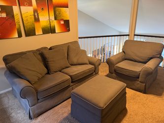 Sofa + Chair + Storage Ottoman – 3-Piece Living Room Set – $100