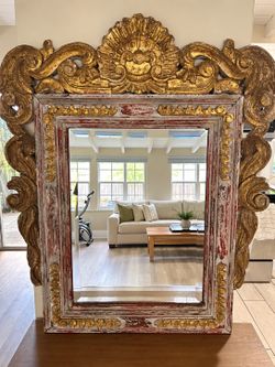 Vintage San Miguel Trading Co. Ornate Carved Wood Mirror