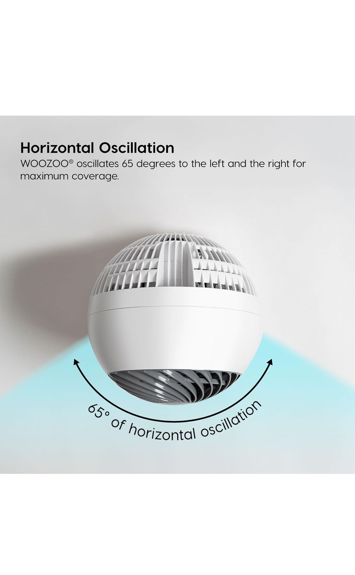 IRIS USA WOOZOO Desk Fan with Remote, Oscillating Table Air Circulator, 5 Speeds, 82ft Max Air Distance, 90° Adjustable Tilt, 30db Low Noise Motor, Sm