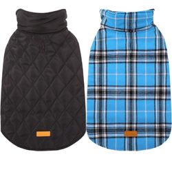 Warm Dog Coat, Reversible Dog Jacket Waterproof Large