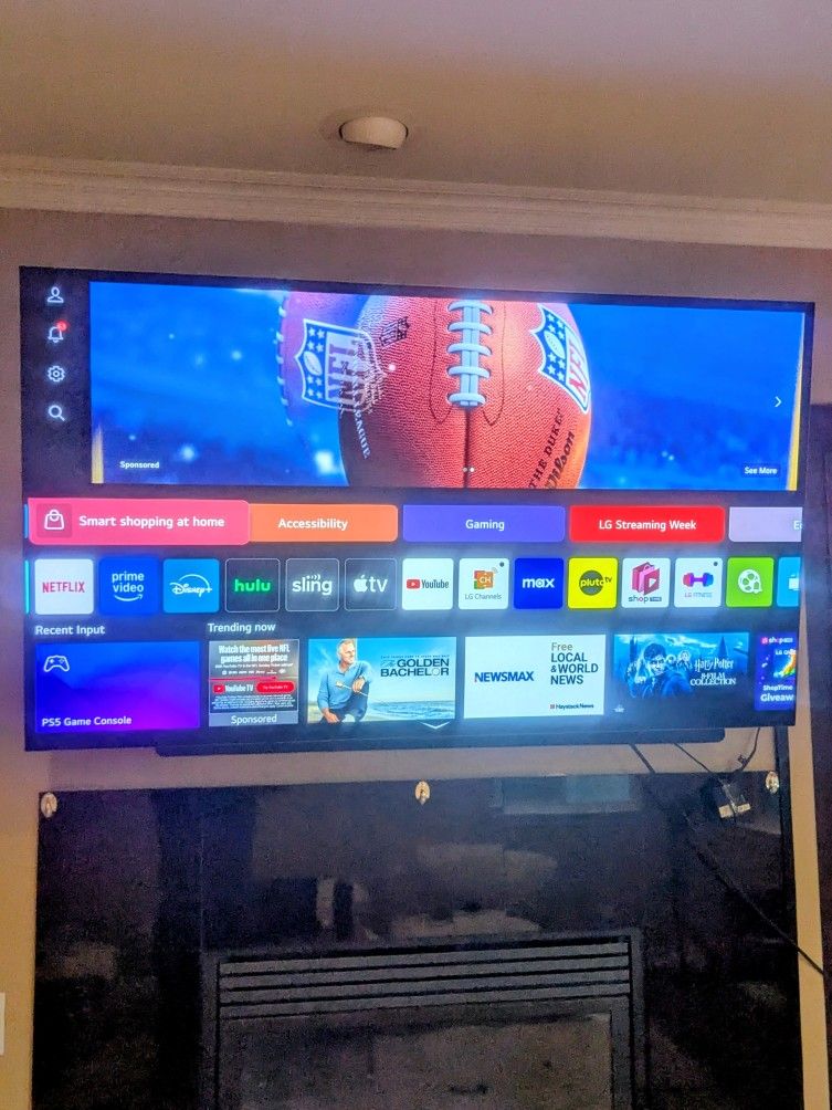LG OLED evo C3 65 inch Class 4K Smart TV and Samsung Wireless Dolby ATMOS Soundbar