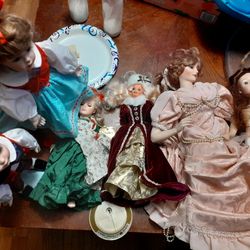 Porcelain Dolls and 1 special Edition  Holiday Barbie