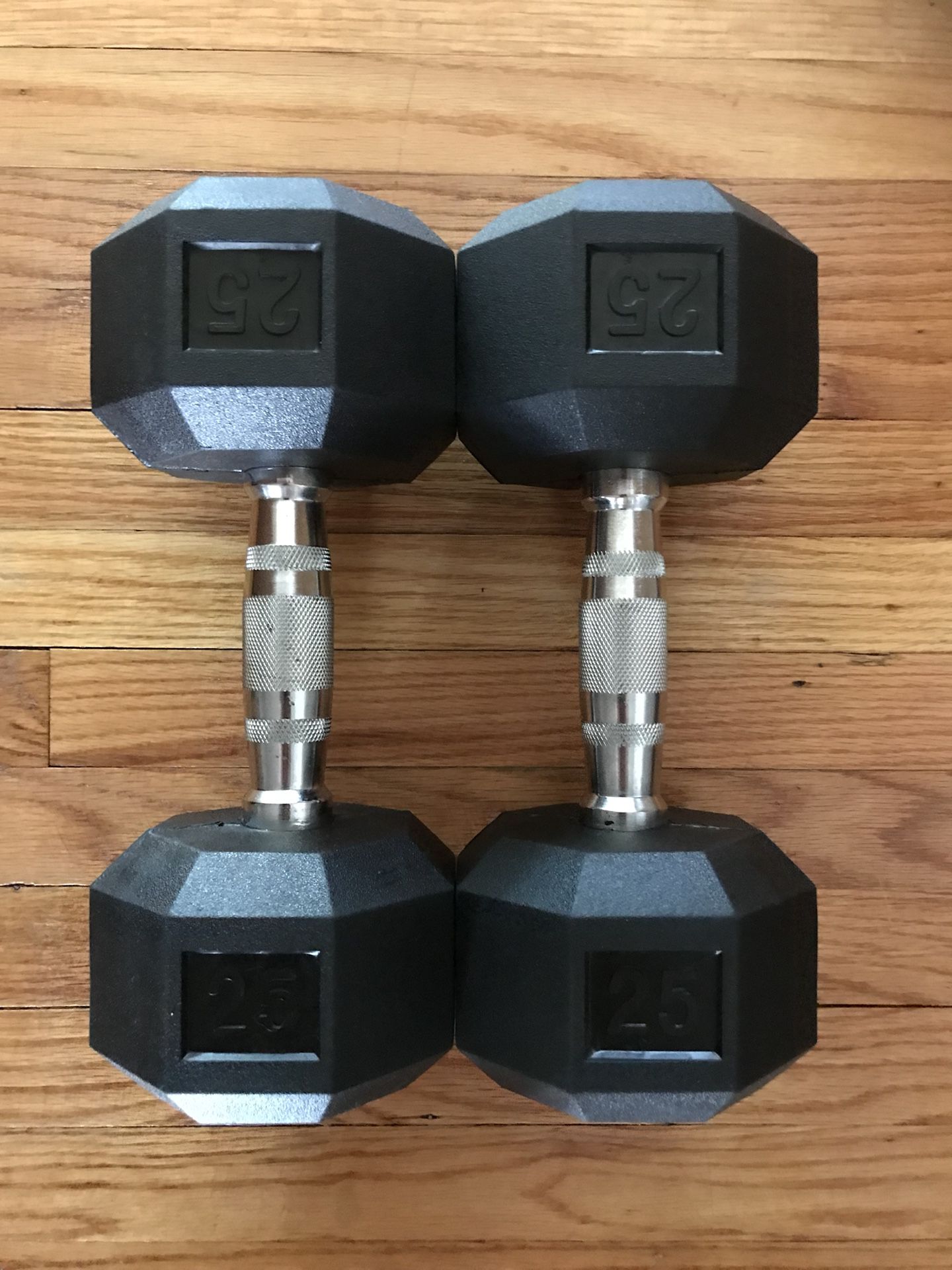 NEW Rubber Dumbbells (2x25s) for $50 Firm!!!