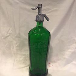 Antique  Coca Cola Seltzer Bottle Rare 1900’s Emerald Green 