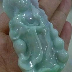 Burmese Jadeite Jade TypeA Pendant Peaceful Kwanyin. 