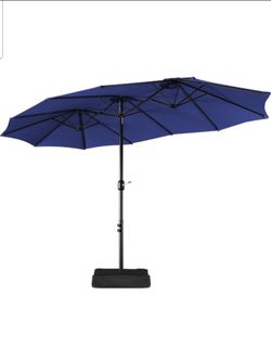 Yaheetech 13FT Double-Sided Patio Umbrella w/Base 12 Ribs Vented.