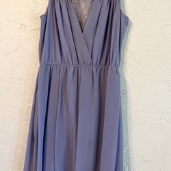 Lilac Purple Dress With Lace Detail Size M