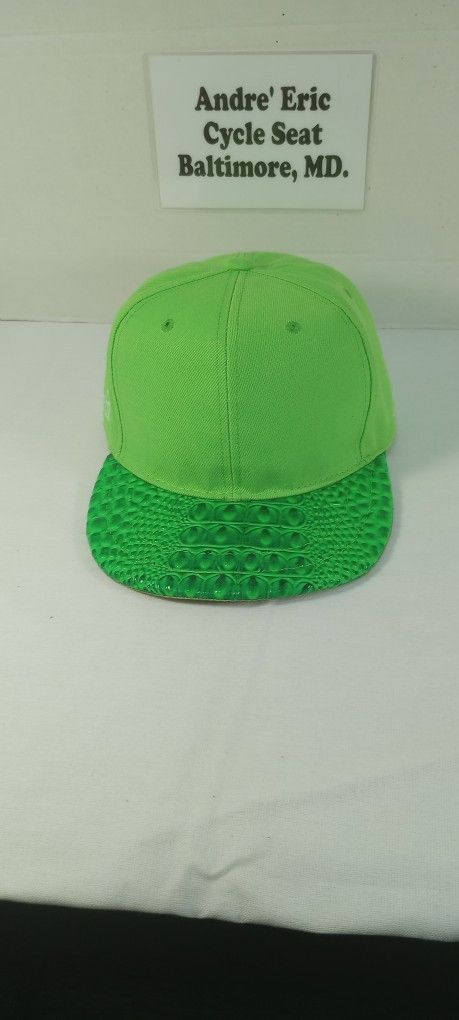New! Brite Green Faux Gator Brim