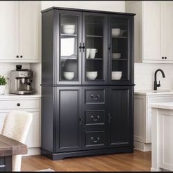 Vintage Style Glass Door Bookcase