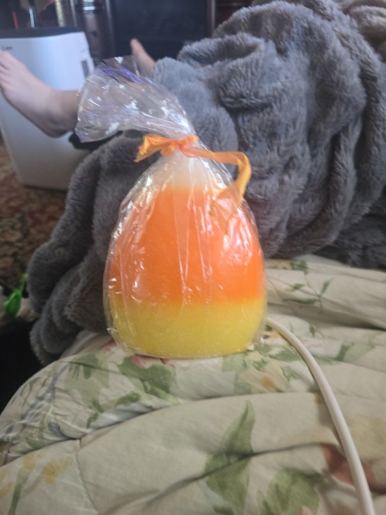 Candy Corn Candle For Halloween