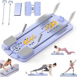 Advwin Pilates Reformer Machine,Multifunctional Abdominal Board with Elbow Support|Kneeling Pad|Elastic Rope,Ab Exercise Board Home Fitness Equipment 