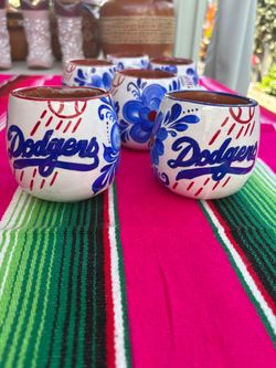 LA Dodgers Hand-Painted Clay Cups Set