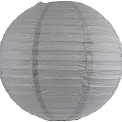 12 Pieces 16” large  Silver  Round ChinesePaper Lanterns For Party Wedding Baby Shower Bridal Shower Home Decorations Suppliers