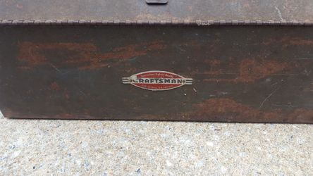Solid metal vintage Craftsman toolbox with socket tray