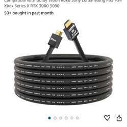 iBirdie 8K HDMI 2.1 Cable 15 Feet CL3 in Wall Rated 8K60Hz 4K120Hz eARC ARC HDCP 2.3 2.2 Ultra High Speed Compatible with Dolby Vision Roku Sony LG Sa