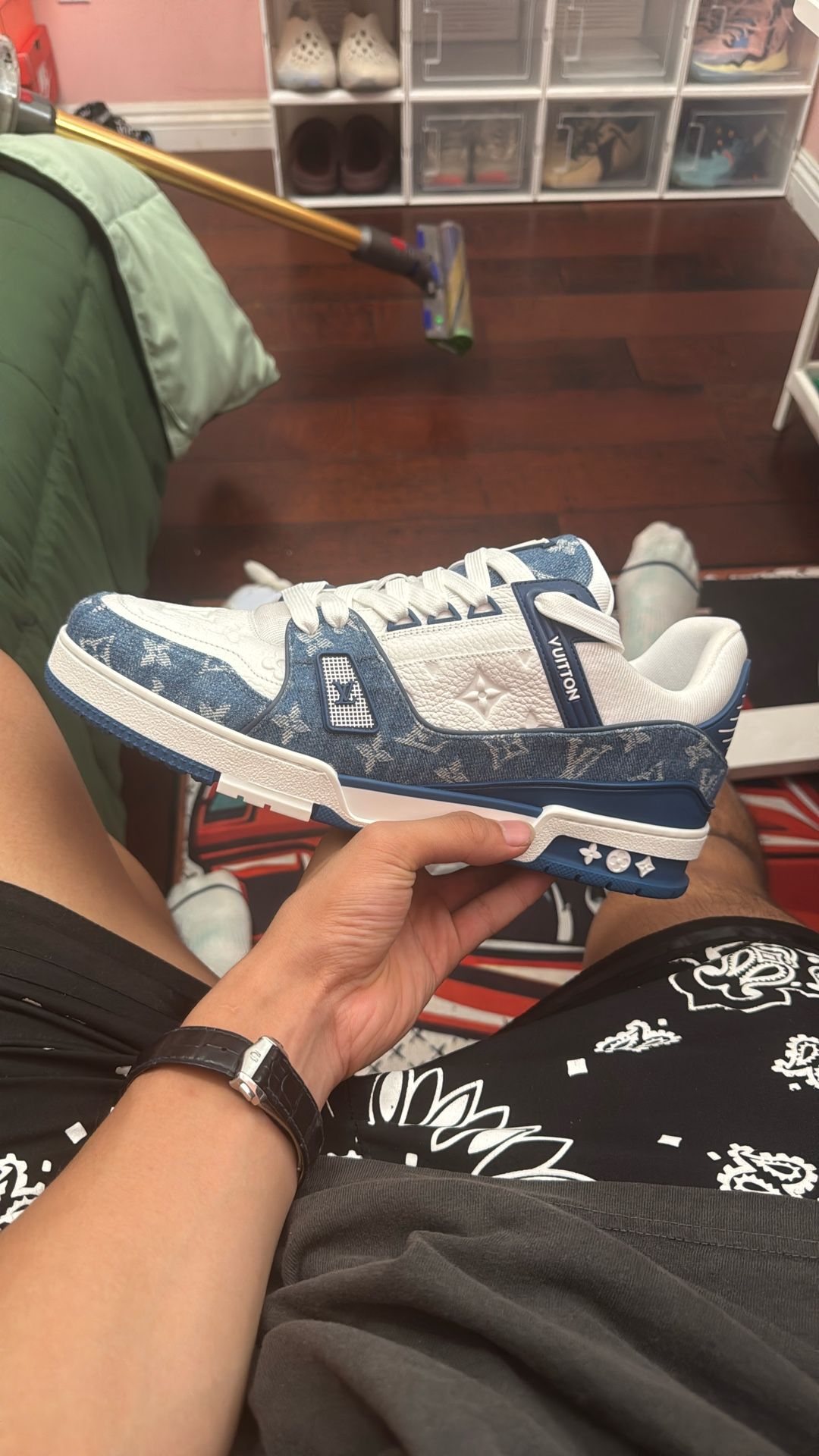 Special edition Christmas box and bag Louis Vuitton blue shoes trainer