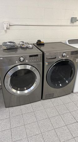 LG Front Load Washer & Dryer Set – Steam + Sensor Dry, Graphite Steel