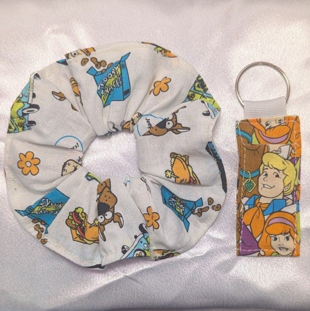 Scooby-Doo Scrunchie & Lip Balm Holder Bundle – Handmade, Nostalgic & Super Fun!