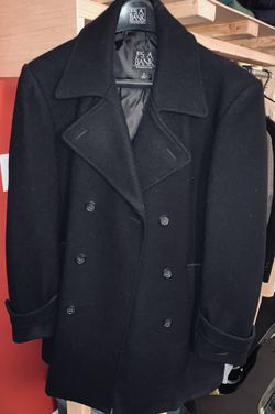 Men’s JoS A Bank black medium peacoat. Never worn!