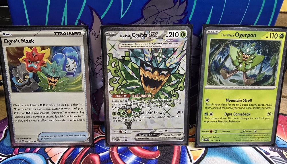POKEMON Teal Mask Ogerpon 3 Card Lot Ultra Rare/ Cosmos Rare