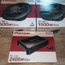 2x Pioneer 12 Inch Subwoofer , Pioneer Gm_d9701 Amp,scosche Ported Enclosure