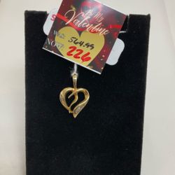 14k Gold Heart Diamond Pendant 