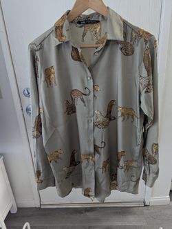 Pre-owned Zara Silk Blouse Medium 