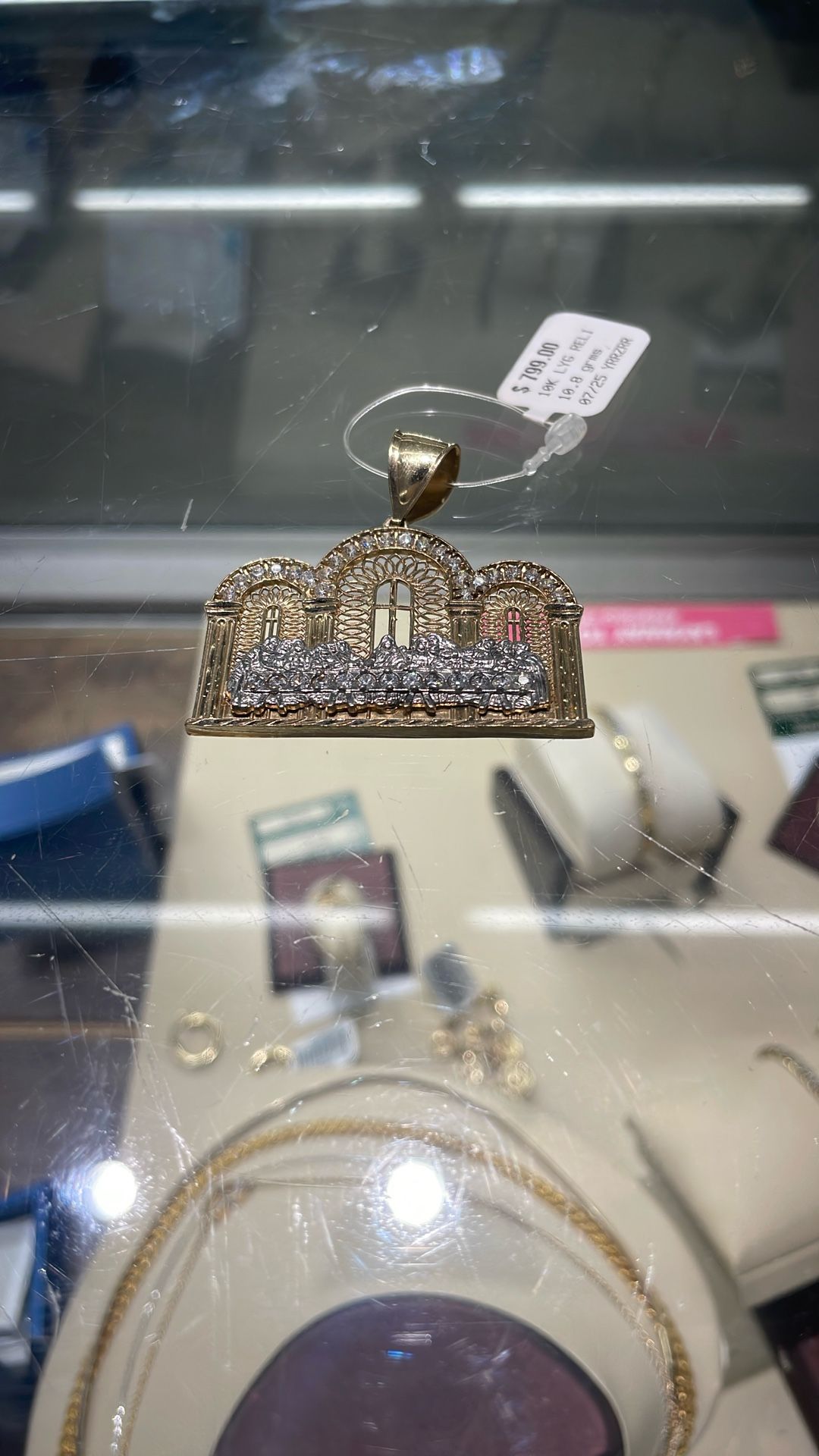Solid 10K Final Supper Pendant