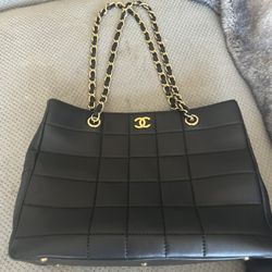 Chanel Chocolate Black Tote Bag Authentic 