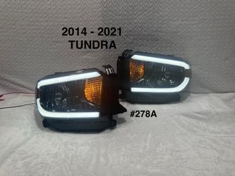 2014 To 2021 TOYOTA TUNDRA LED BAR FACTORY STYLE HEADLIGHTS (SMOKE LENS)