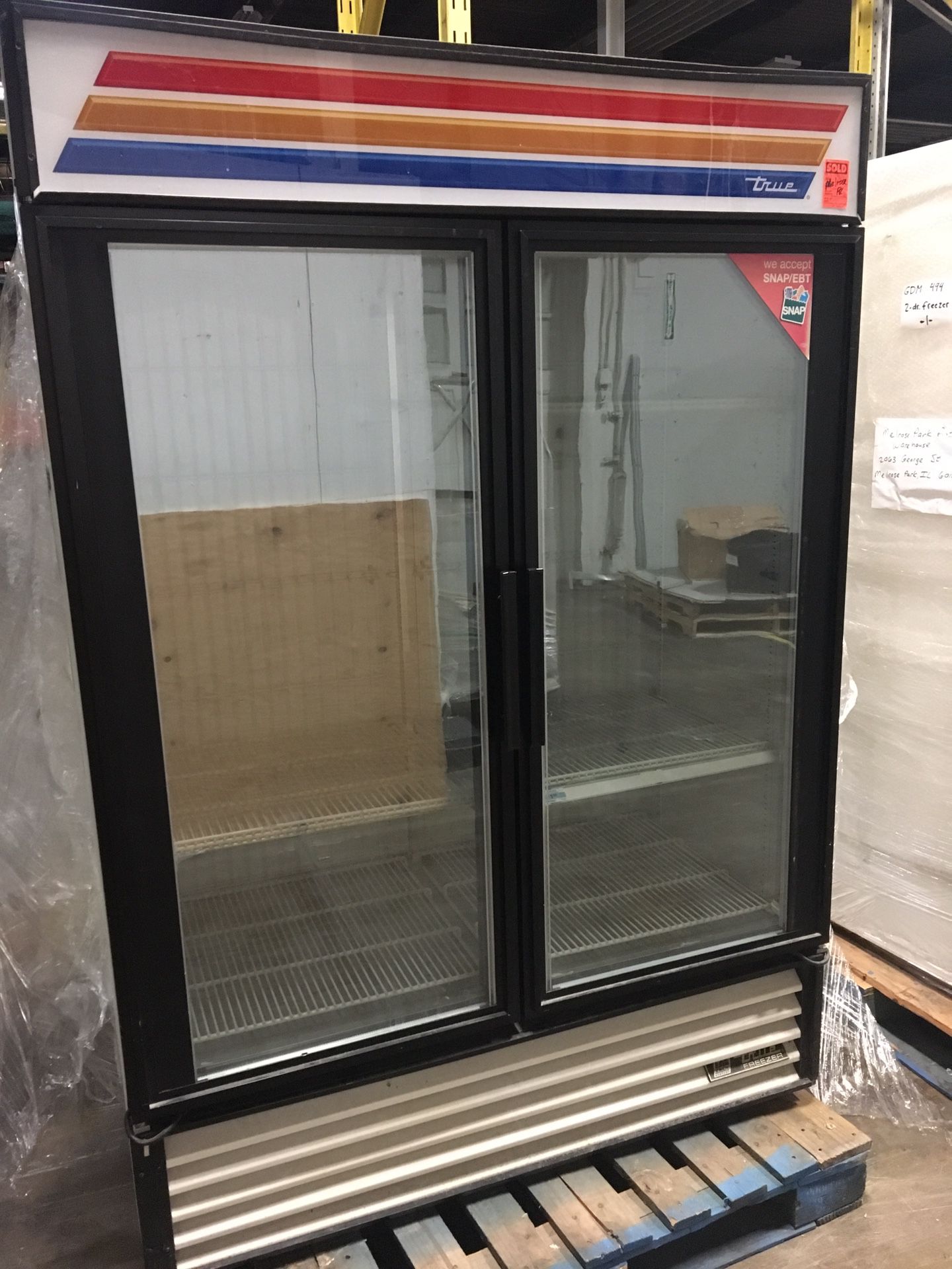 2 Door Commercial Freezer (used) as is