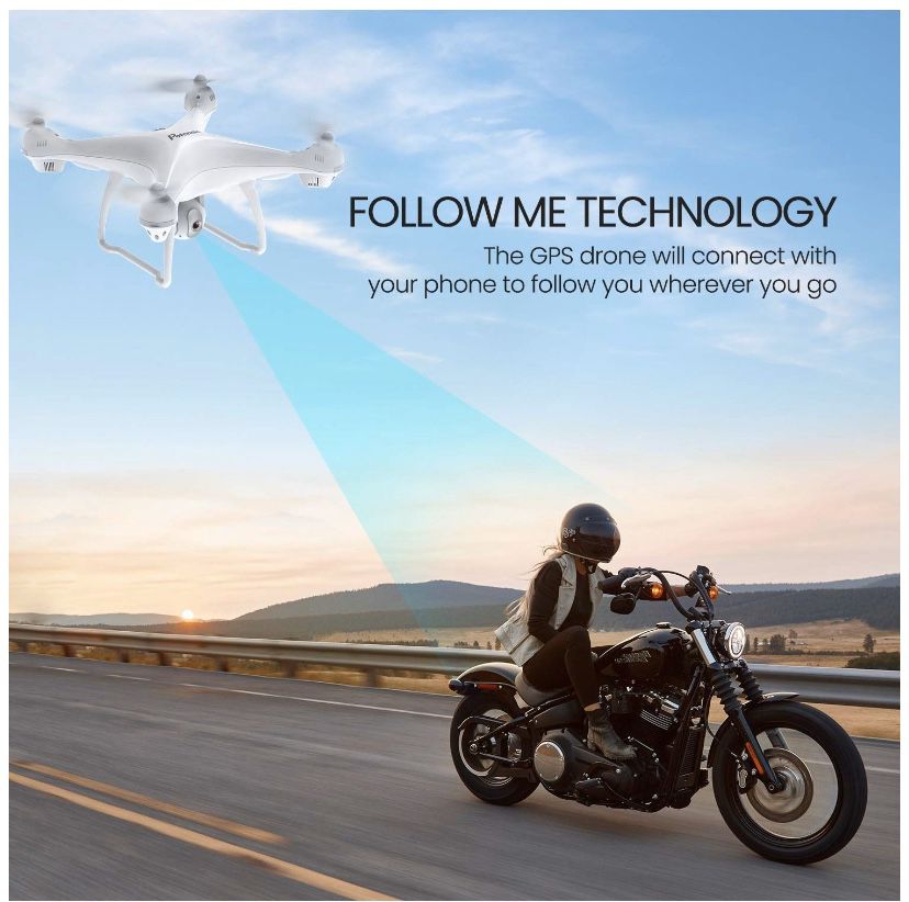 Potensic T35 GPS Drone, RC Quadcopter with 1080P Camera FPV Live Video, Dual GPS Return Home, Follow Me, Altitude Hold, 2500mAh Battery Long Control