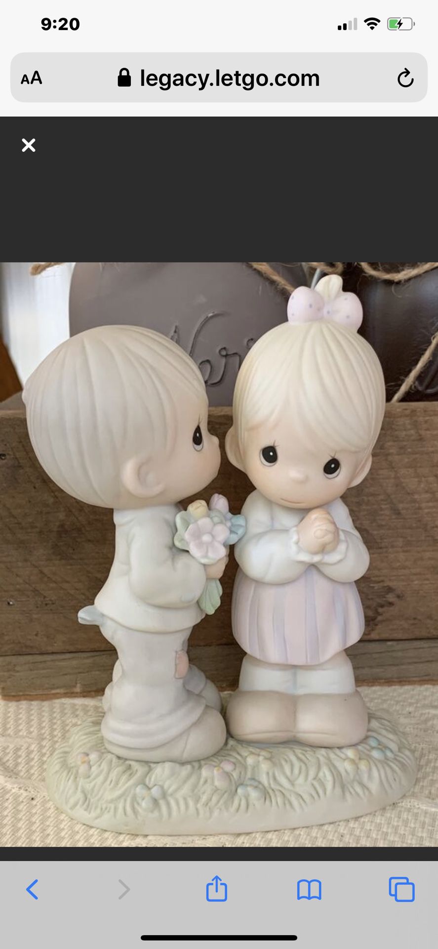 Precious Moment Porcelain 1989 “Love Is From Above” Figurine